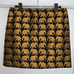 J. Crew Gold Elephant Mini Skirt
